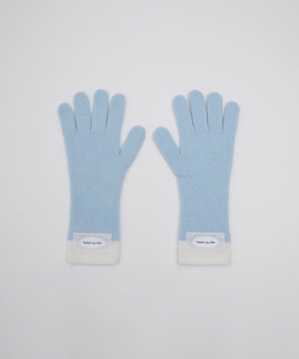 로라로라(ROLAROLA) LACE LABEL TWO-TONE GLOVES SKY