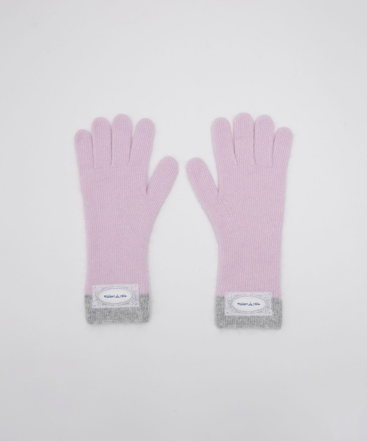 로라로라(ROLAROLA) LACE LABEL TWO-TONE GLOVES PINK