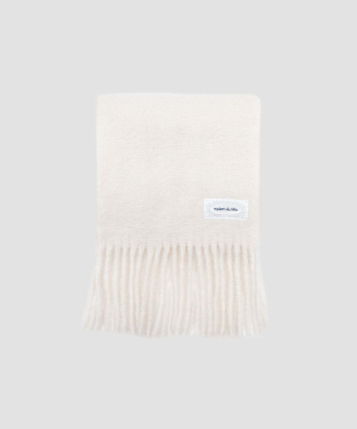 로라로라(ROLAROLA) LACE LABEL HAIRY MUFFLER IVORY