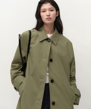 우먼즈 싱글 하프 트렌치 코트 [올리브]