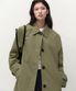 우먼즈 싱글 하프 트렌치 코트 [올리브]