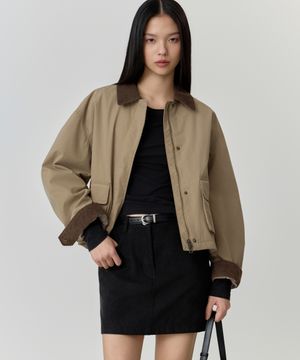 우먼즈 왁스드 헌팅 재킷 [베이지]