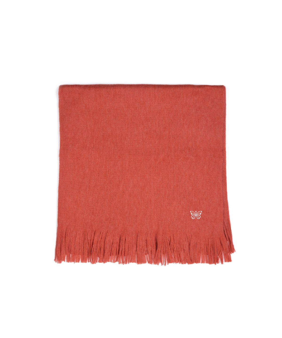 닉앤니콜(NICK&NICOLE) BUTTERFLY EMBROIDERED FRINGE MUFFLER_DEEP ORANGE