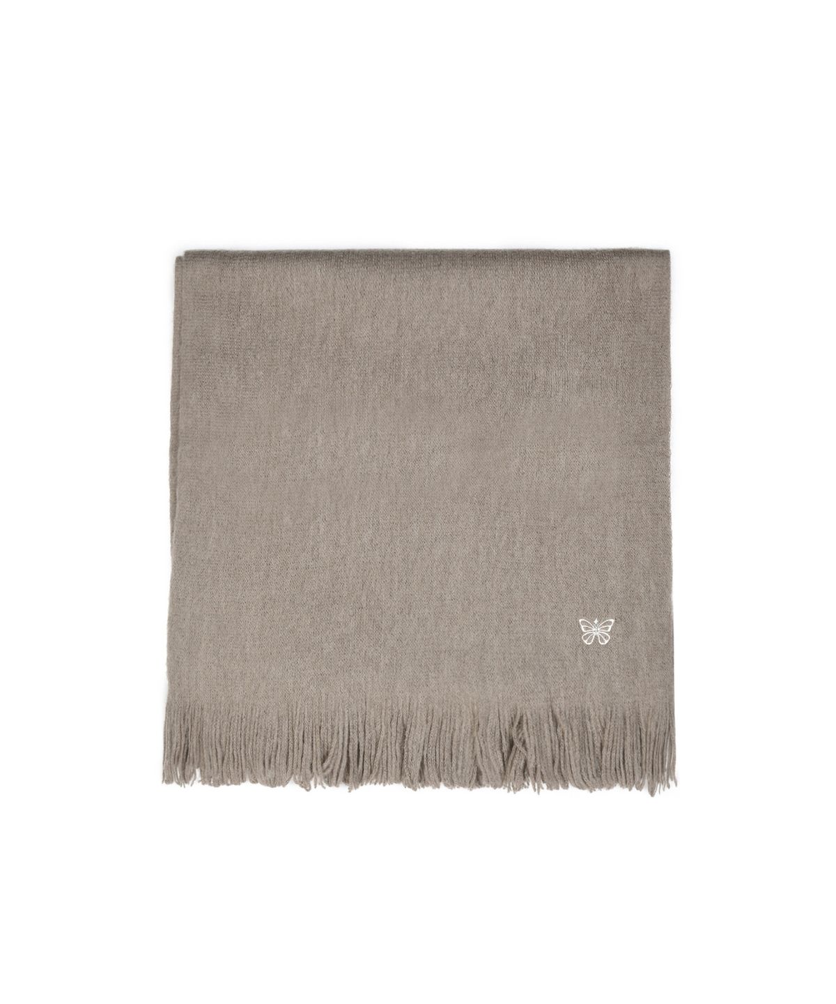 닉앤니콜(NICK&NICOLE) BUTTERFLY EMBROIDERED FRINGE MUFFLER_BROWN
