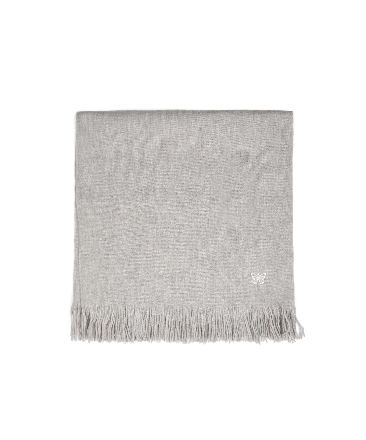 닉앤니콜(NICK&NICOLE) BUTTERFLY EMBROIDERED FRINGE MUFFLER_GRAY