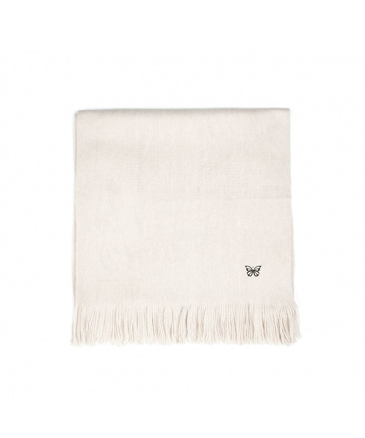 닉앤니콜(NICK&NICOLE) BUTTERFLY EMBROIDERED FRINGE MUFFLER_IVORY