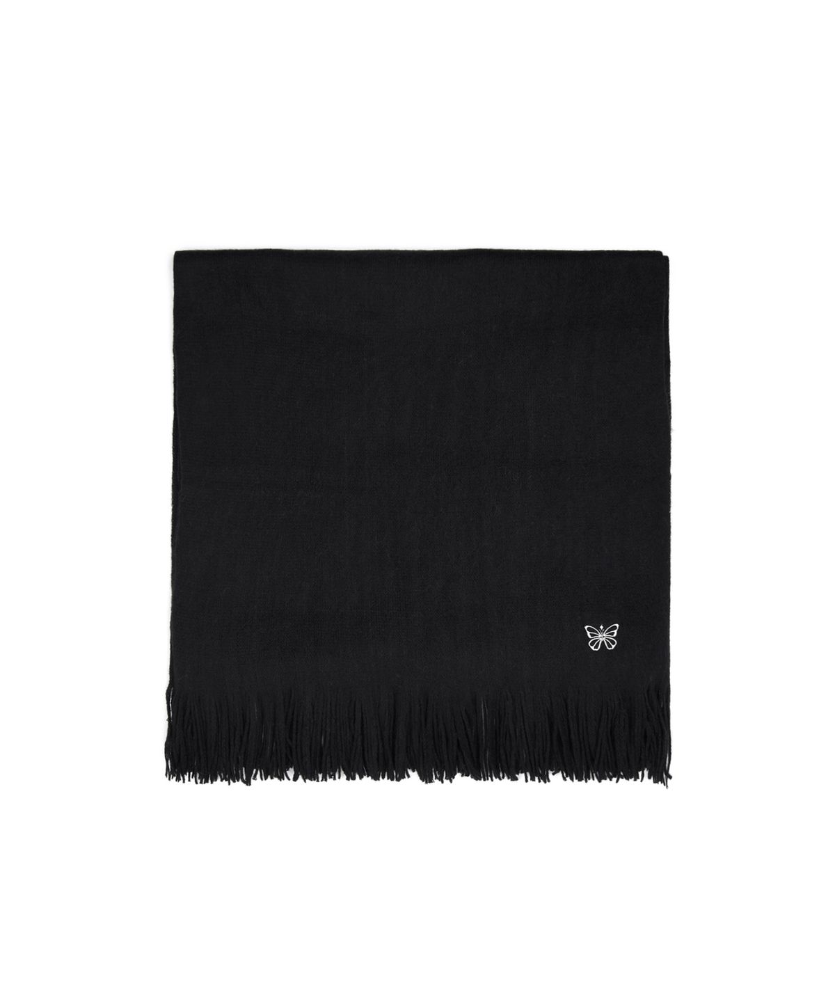 닉앤니콜(NICK&NICOLE) BUTTERFLY EMBROIDERED FRINGE MUFFLER_BLACK