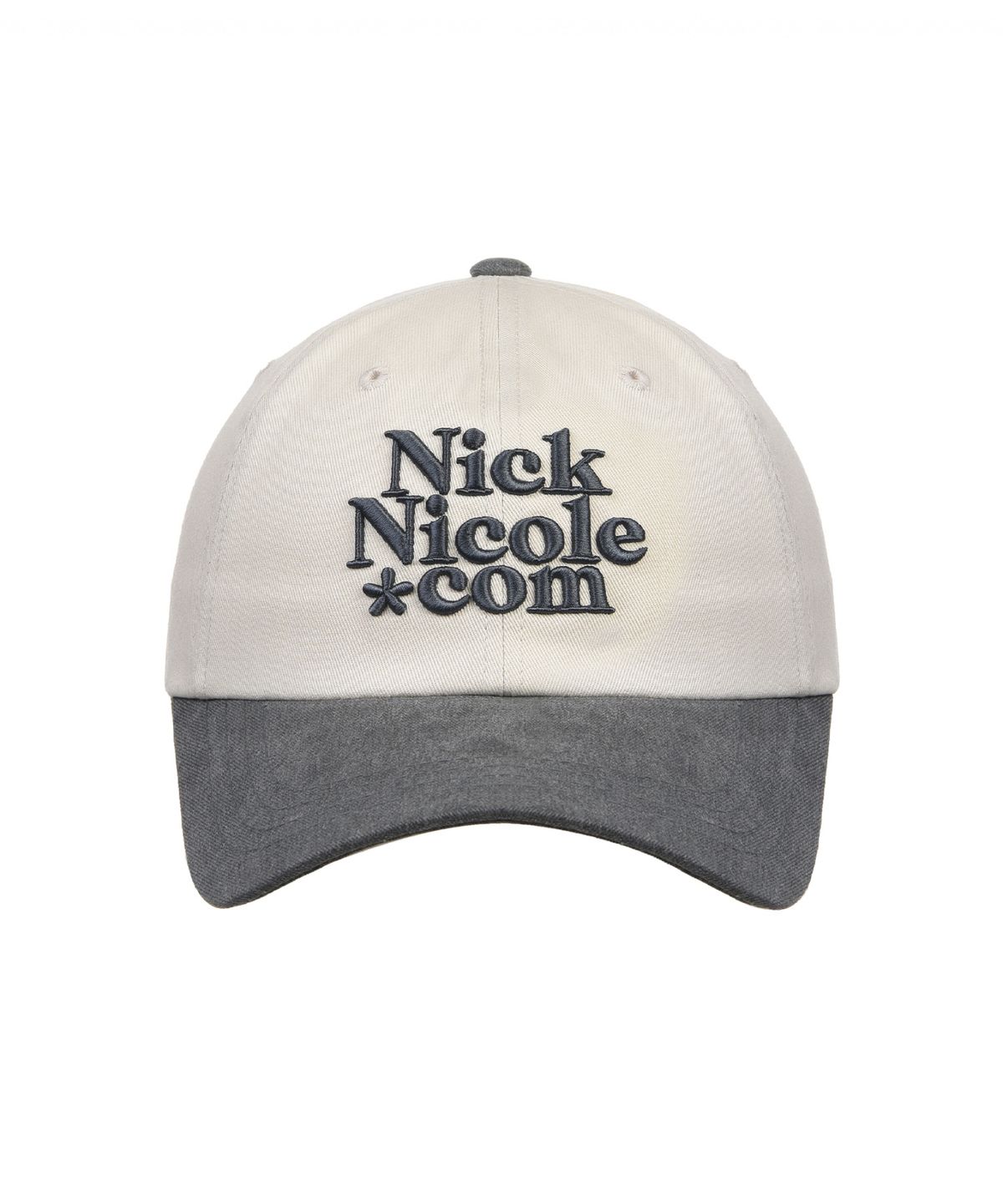 닉앤니콜(NICK&NICOLE) NN DOTCOM SIGNATURE BALL CAP_TWOTONE CHARCOAL