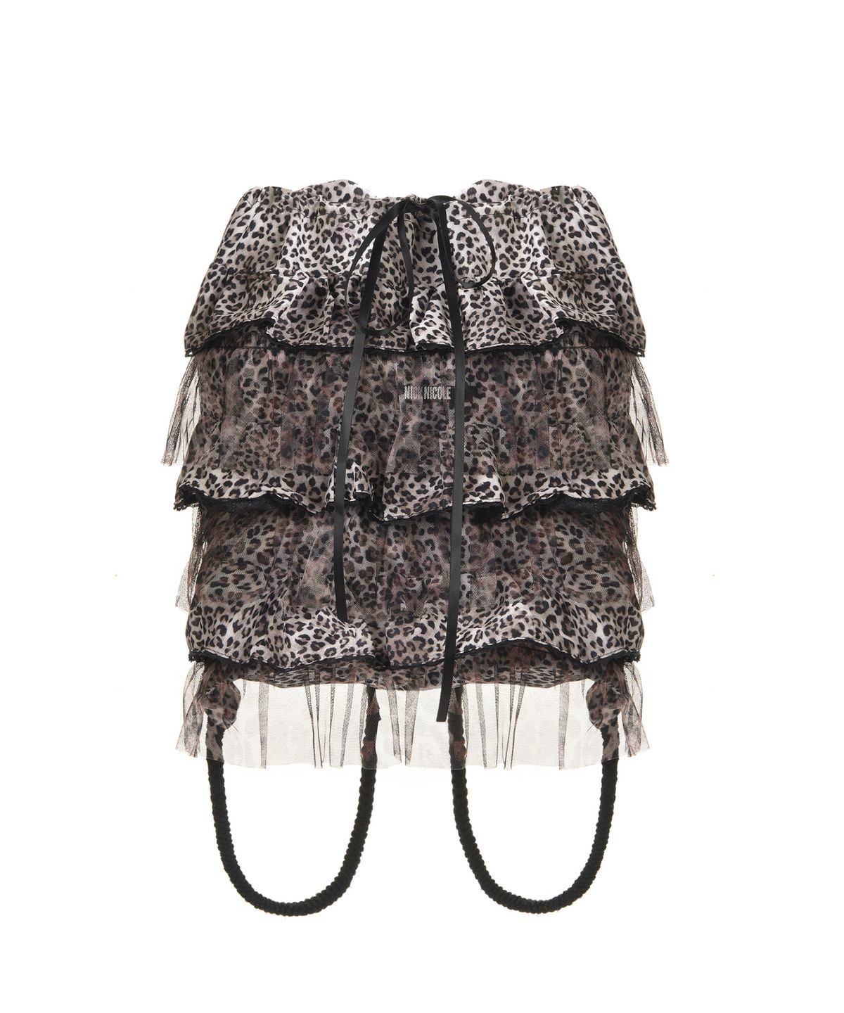 닉앤니콜(NICK&NICOLE) LEOPARD LAYERED STRING BACKPACK_BROWN