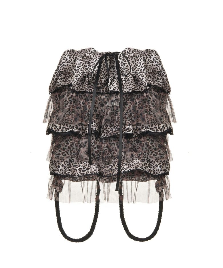 LEOPARD LAYERED STRING BACKPACK_BROWN