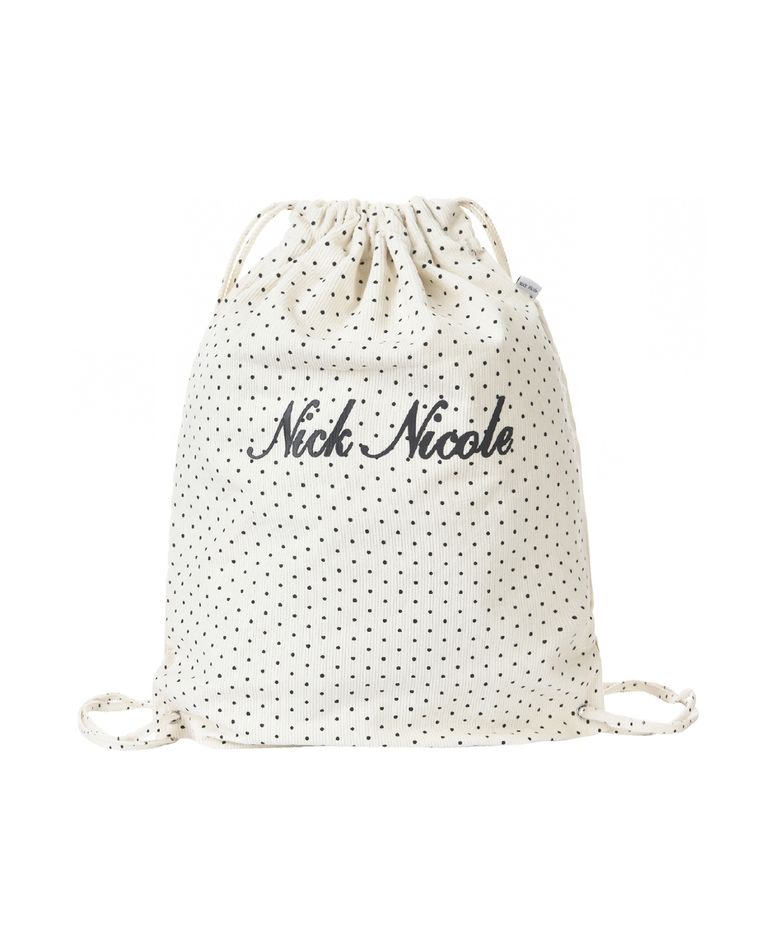 NICOLE POLKA DOT STRING BACKPACK_IVORY