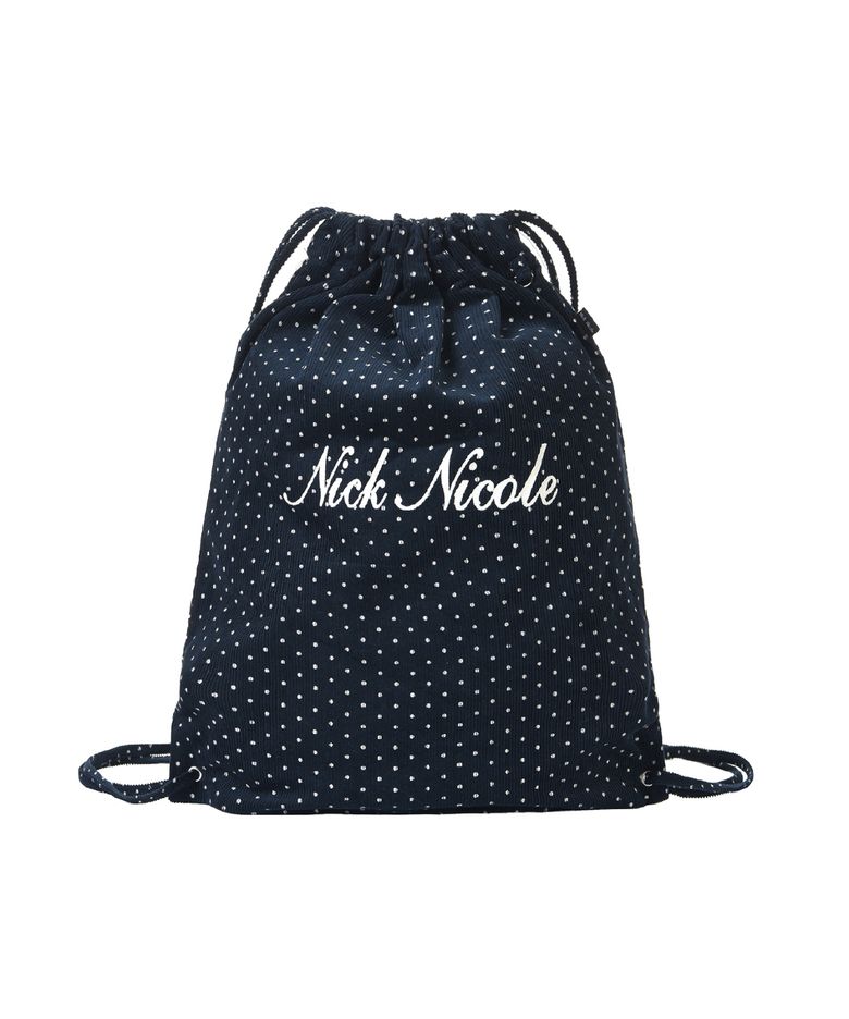 NICOLE POLKA DOT STRING BACKPACK_NAVY