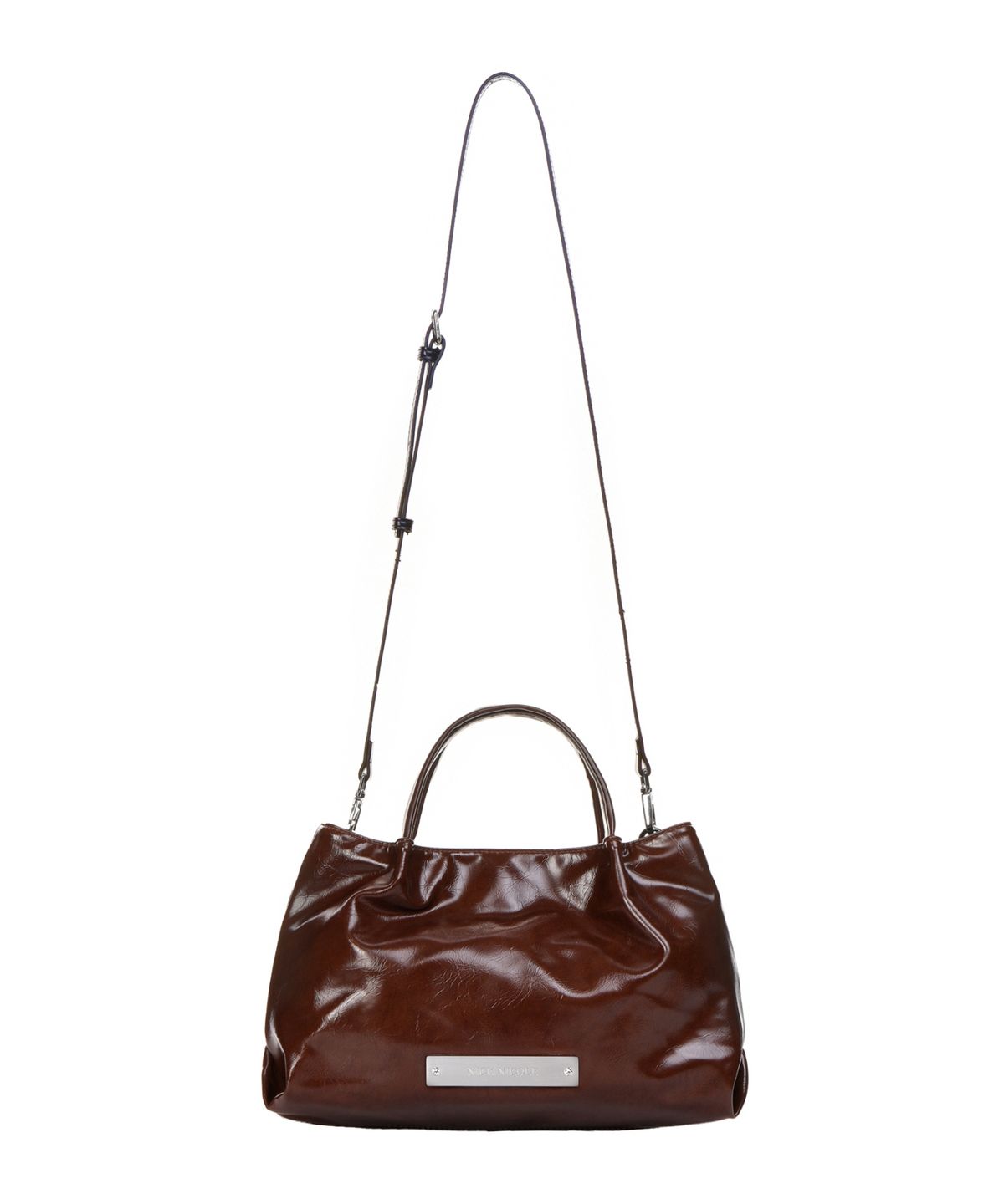닉앤니콜(NICK&NICOLE) CRYSTAL FAUX LEATHER TOTE BAG_BROWN