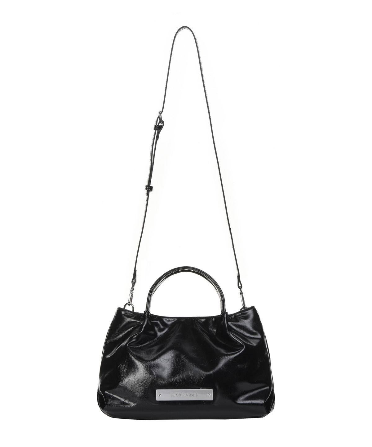 닉앤니콜(NICK&NICOLE) CRYSTAL FAUX LEATHER TOTE BAG_BLACK