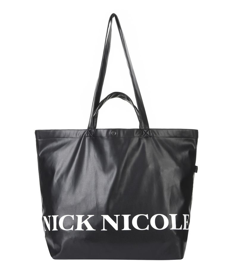 NICOLE LEATHER SHOPPER BAG_BLACK