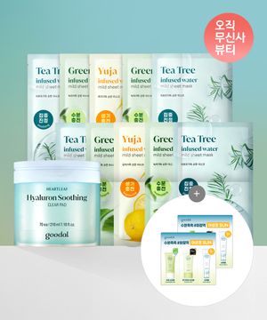 [SET] 순한마스크 10매 + 어성초 히알루론 클리어패드 70매 [증정] 선크림3종 샤셰2EA