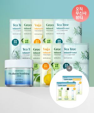 [SET] 순한마스크 10매 + 어성초 히알루론 수딩 크림 75ml [증정] 선크림3종 샤셰2EA