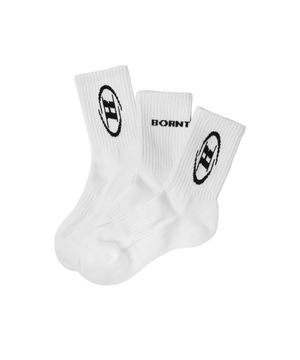 SYMBOL B LOGO SOCKS 3PACK [WHITE]