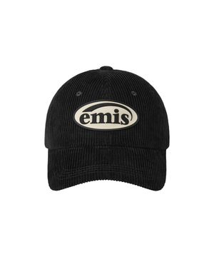 RUBBER PATCH CORDUROY BALL CAP-BLACK
