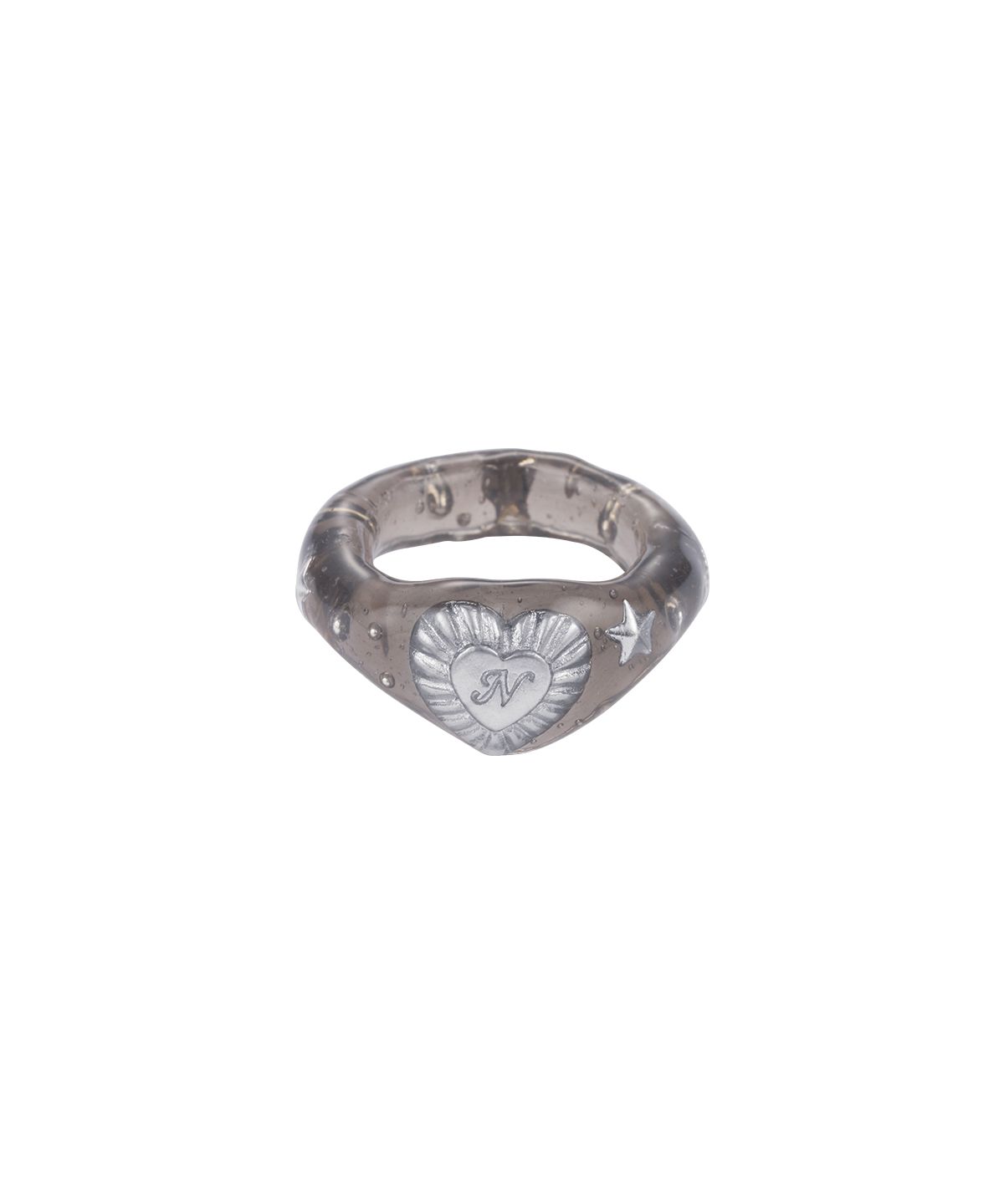 엔프프(NFF) glaze heart ring-black