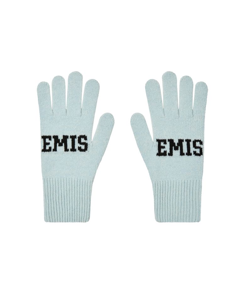 LOGO FINGER GLOVES-LIGHT BLUE