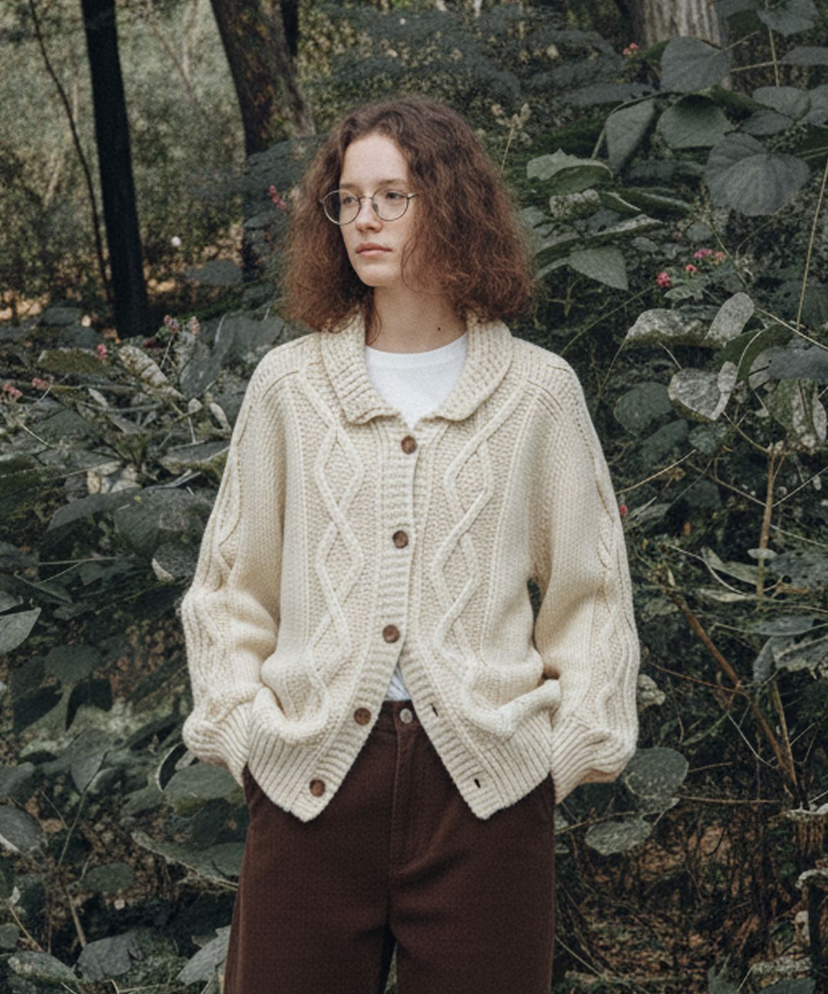 코스에그(COSEGG) Shawl Collar Cable Knit Cardigan_EEWCA146