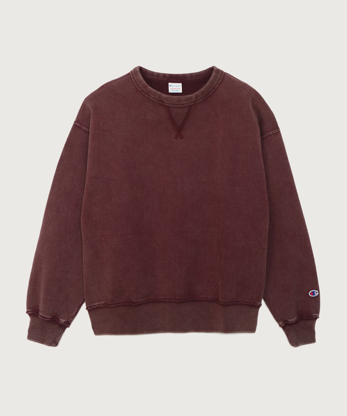 챔피온(CHAMPION) 여성 빈티지 워싱 루즈핏 기모 스웨트셔츠 Wine