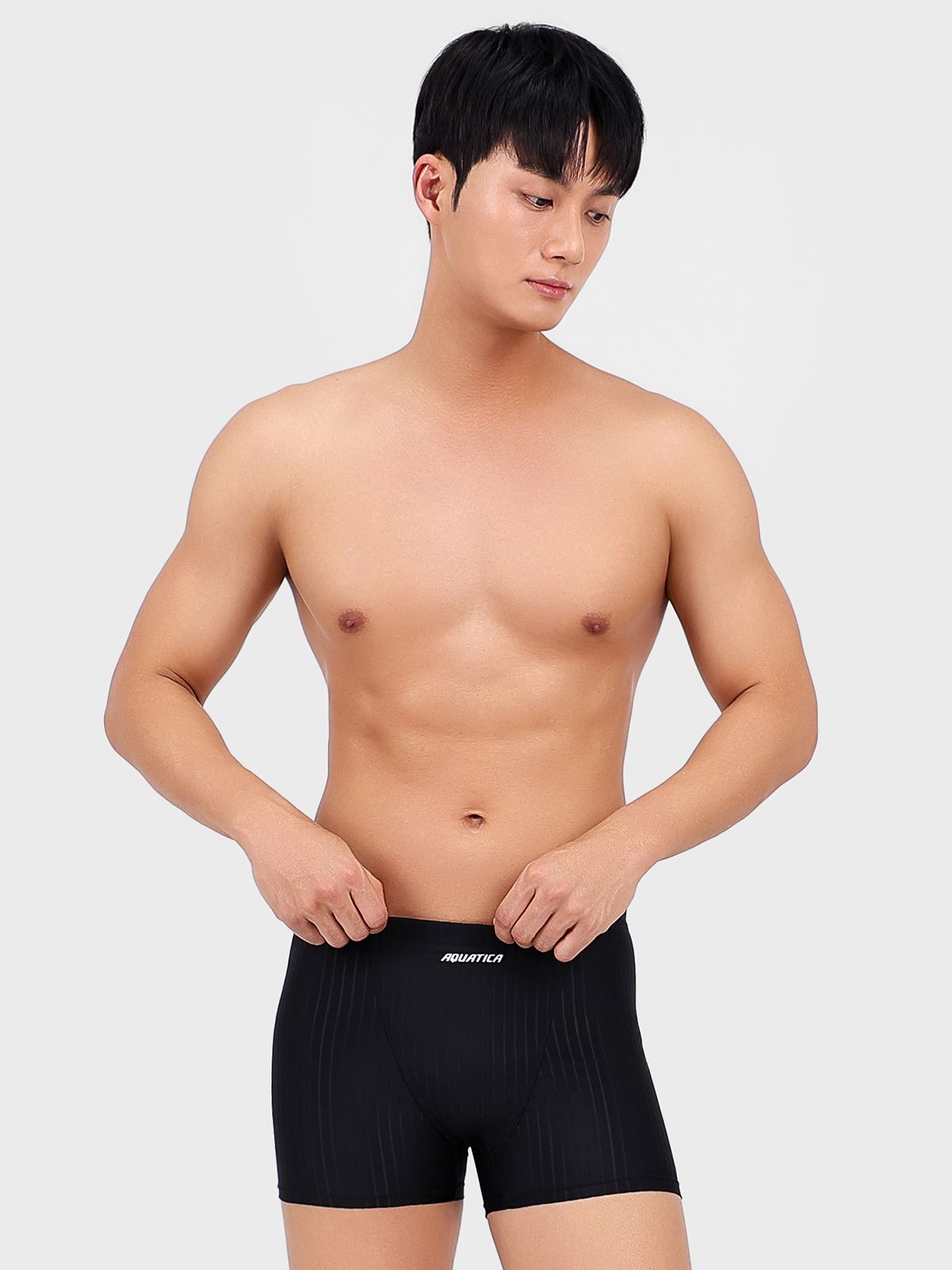 아쿠아티카(AQUATICA) 남성 3부 실내 수영복 BAF05 일반용수경 파우치 코클립 7종세트