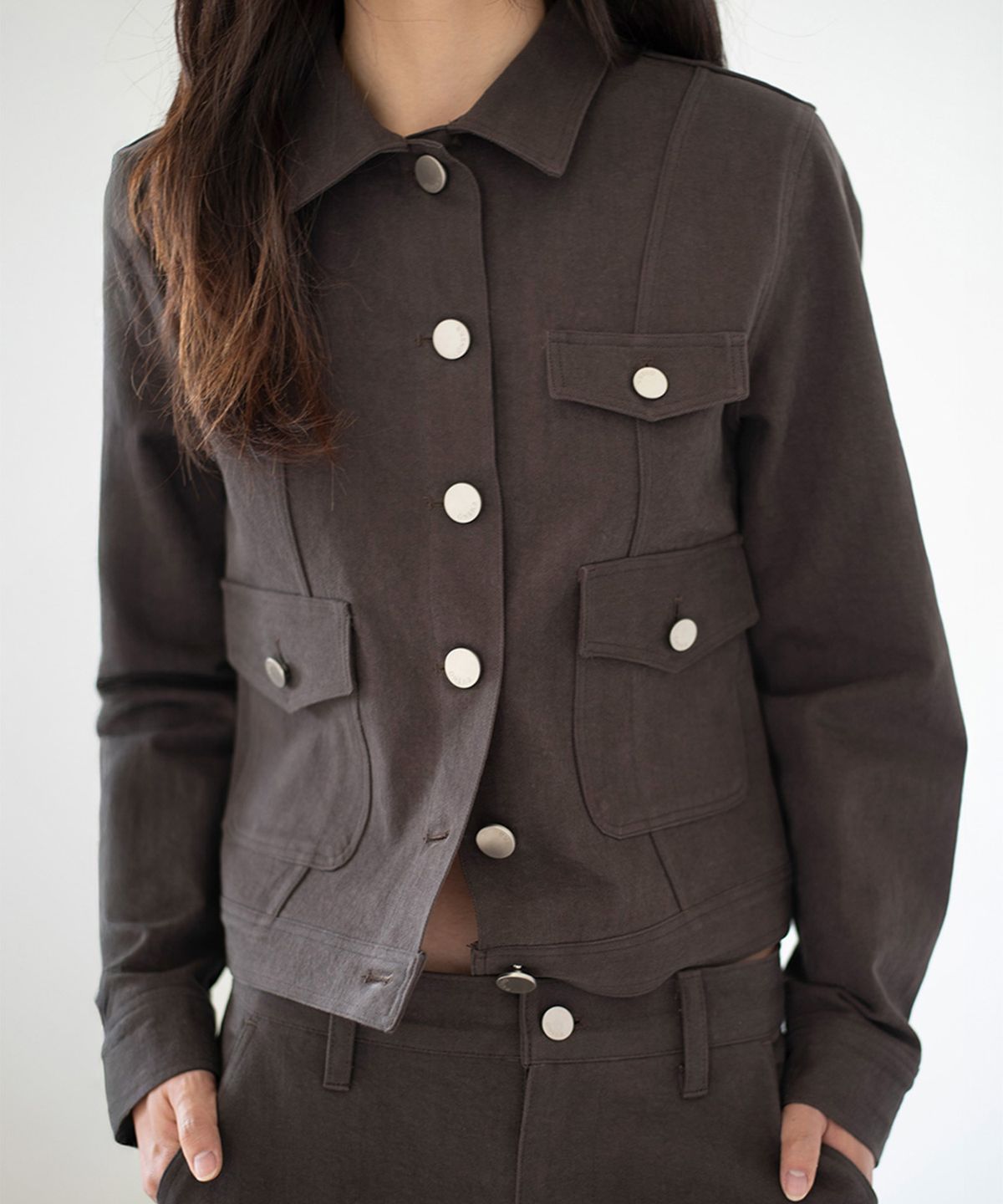 온스카(ONSKA) CLASSIC COTTON JACKET (BROWN)