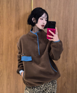 UNISEX 소프트 하이넥 플리스 아노락 세트[BROWN] / SBE4U02010