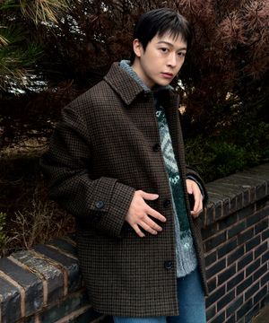 남성 칼라넥 숏 발마칸 코트 (DK-BROWN) (HBAHC14)