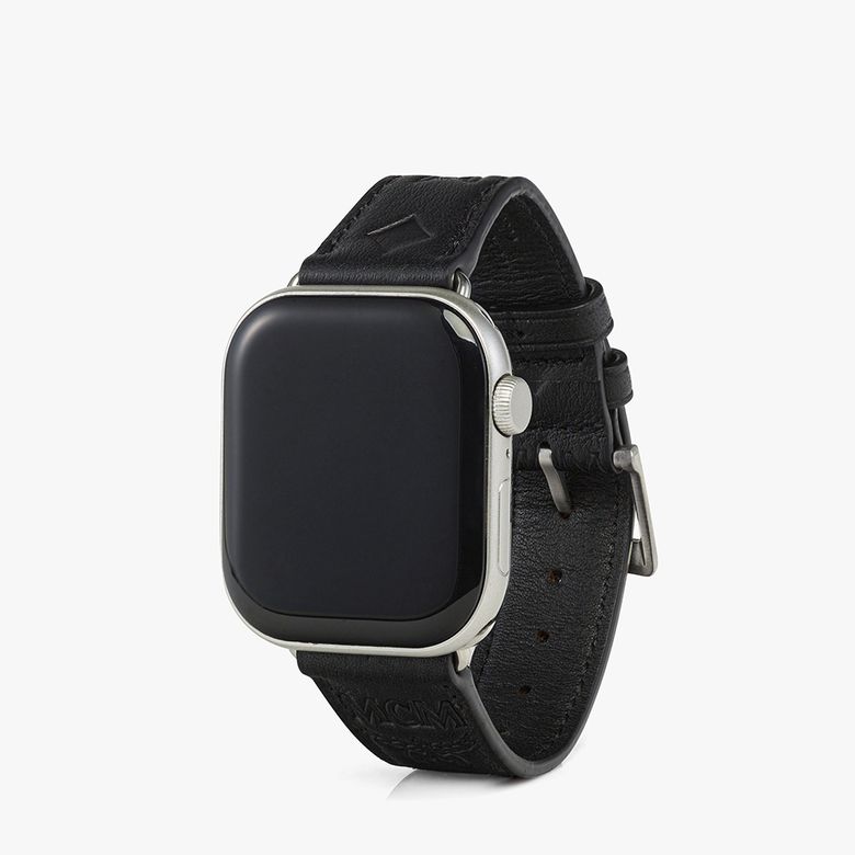 엠보스드 모노그램 레더 Apple Watch 밴드 MXZGSTT06BK