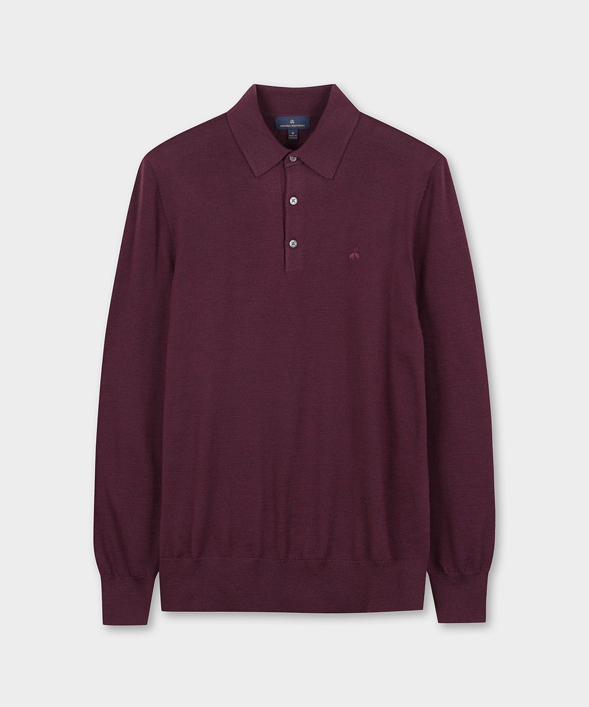 브룩스 브라더스(BROOKS BROTHERS) 메리노울 로고 폴로 스웨터 (버건디) (BBWTMNF301)