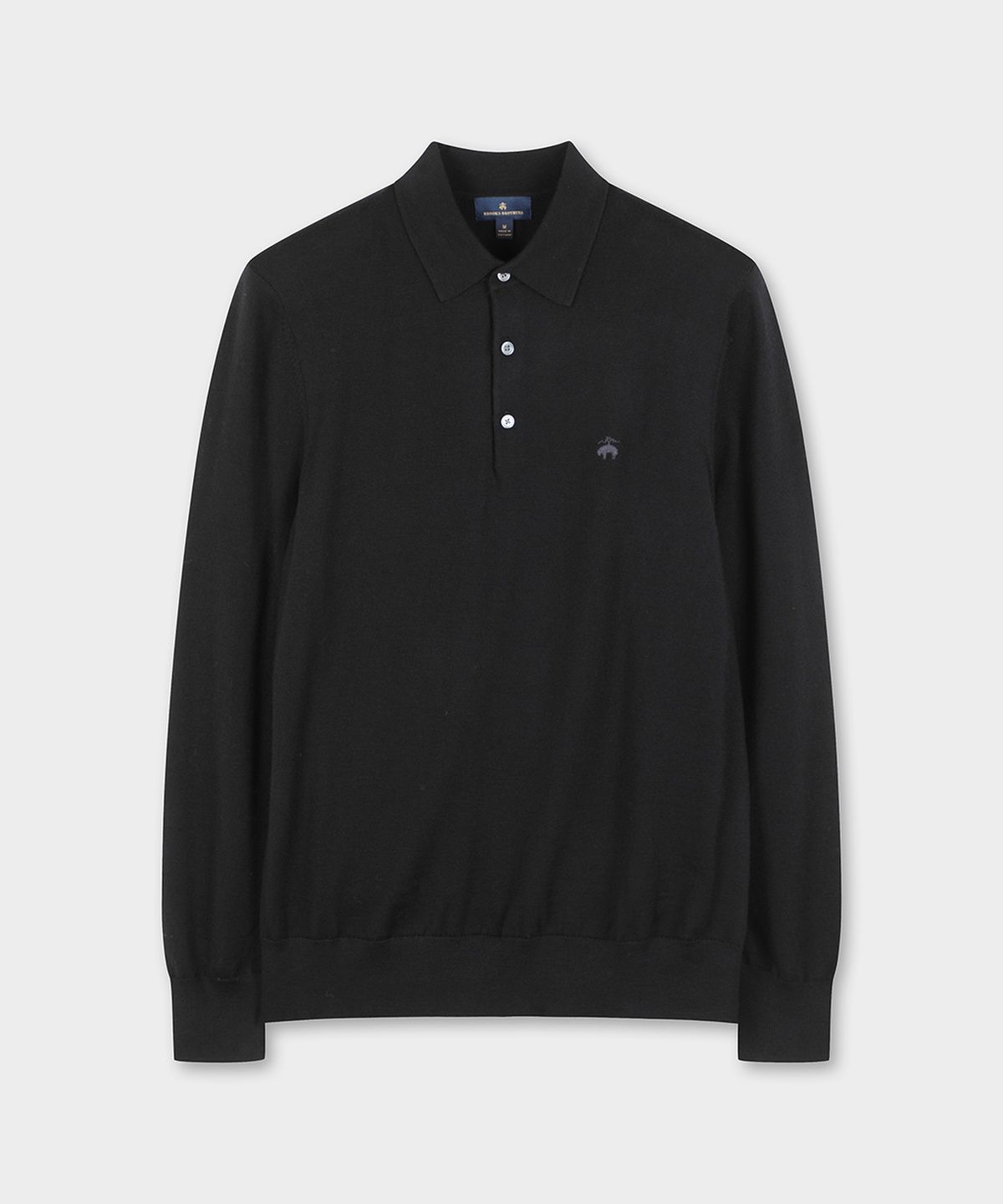 브룩스 브라더스(BROOKS BROTHERS) 메리노울 로고 폴로 스웨터 (블랙) (BBWTMNF301)