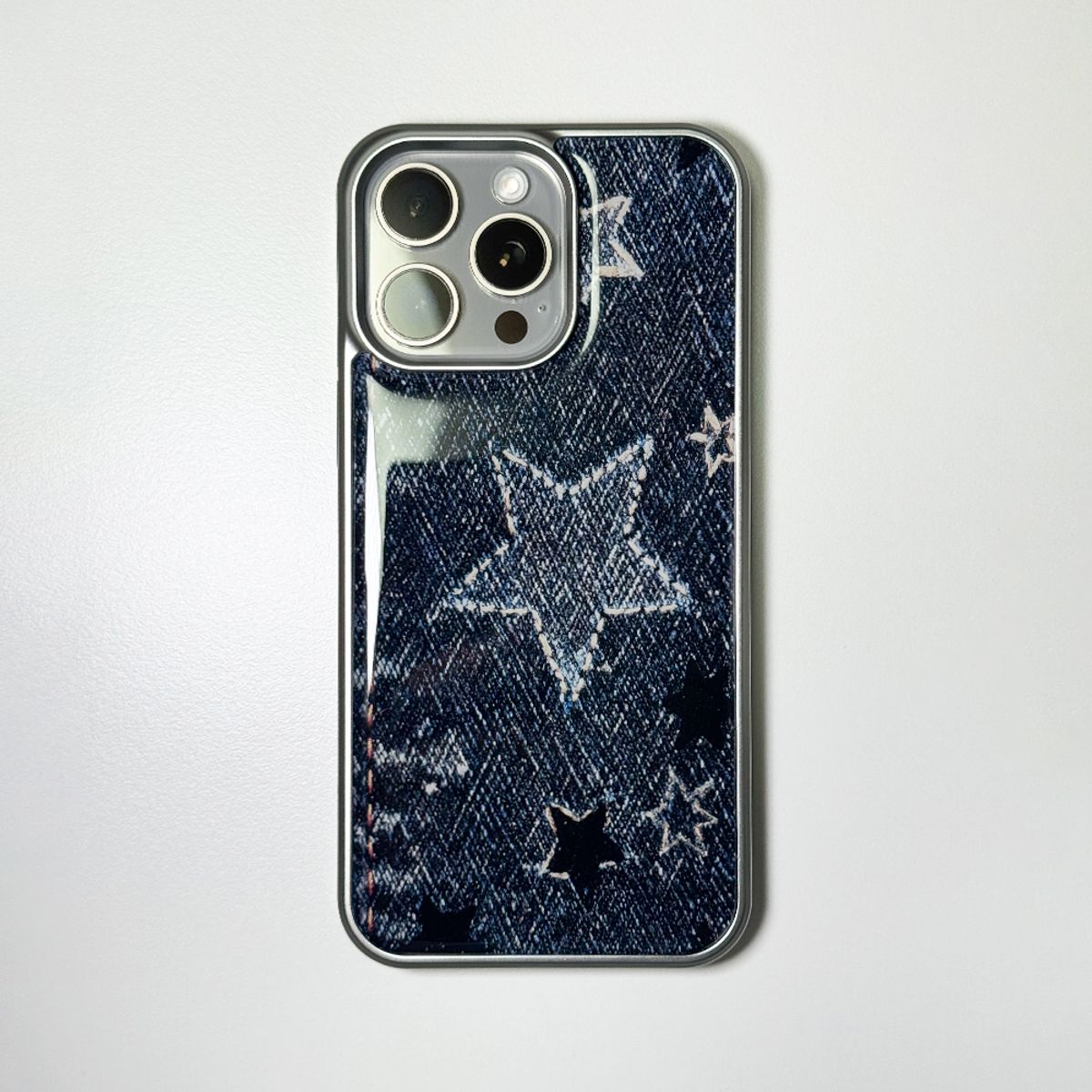 메모리즈바운더리(MEMORIESBOUNDARY) Faded Denim Stardust Phone Case Dark Indigo (SV_Epoxy/MagSafe Glass)