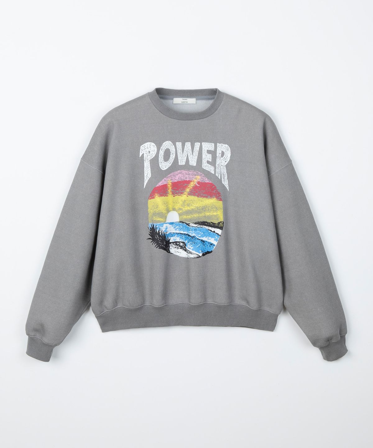 디앤드퀘스천(THEENDQUESTION) Pigment printed sweatshirt / GRAY