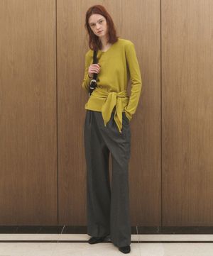 기모 스카프 티셔츠_올리브