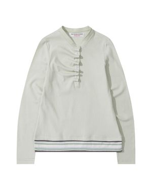 BUTTON NECK LAYERED LONG SLEEVE (GREEN)