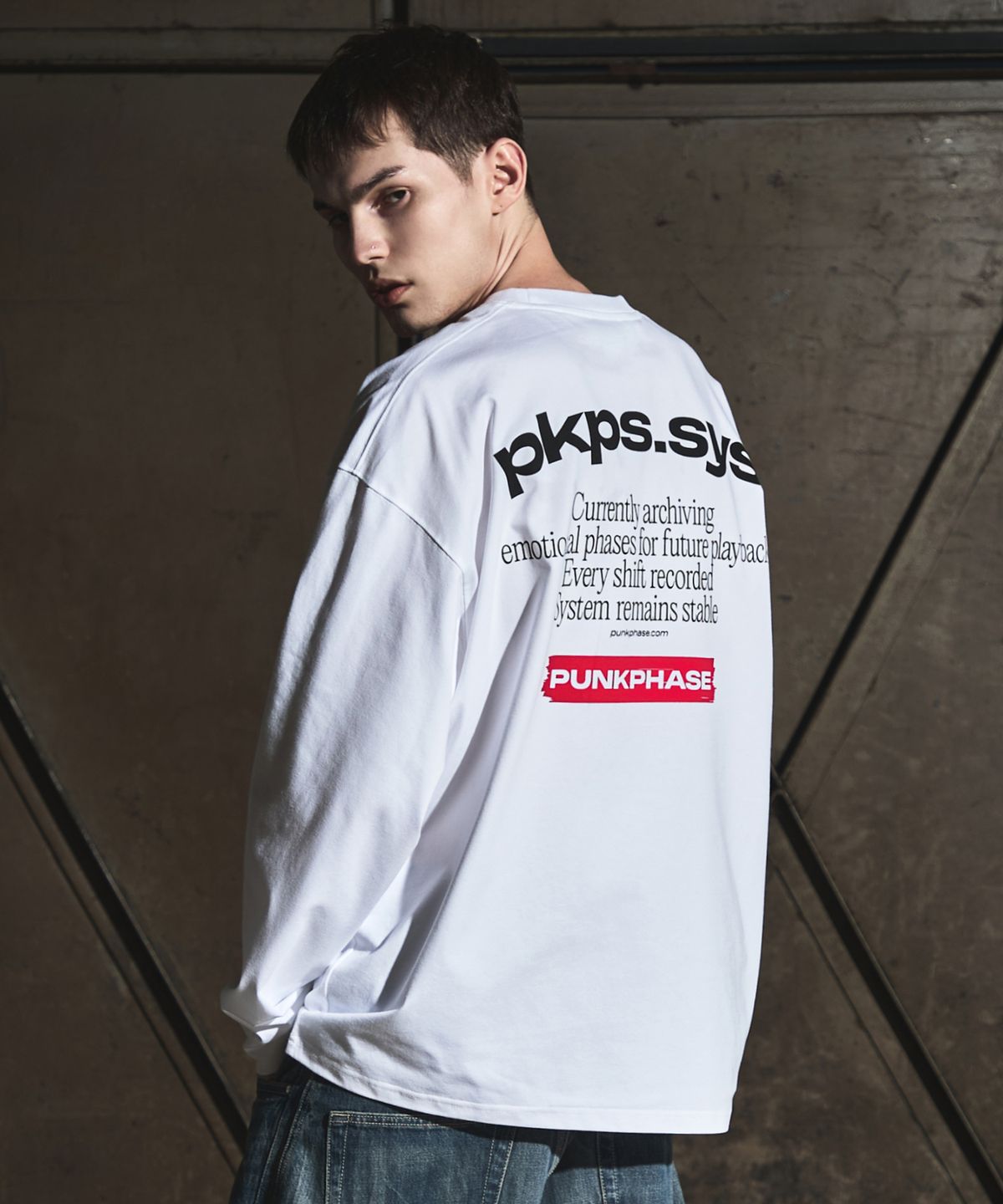 펑크페이즈(PUNKPHASE) PKPS System L/S Tee Off White