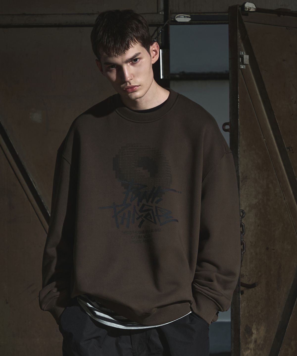 펑크페이즈(PUNKPHASE) Pixel Donut Sweatshirt Khaki