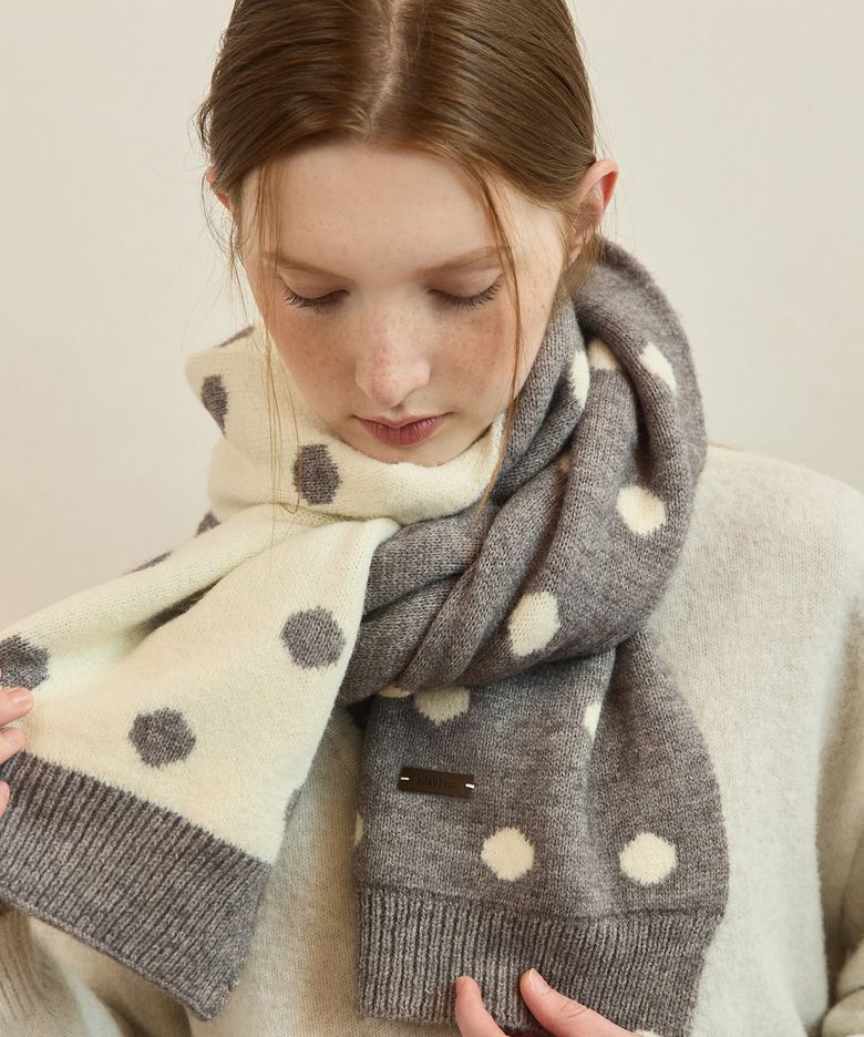 [선물포장] Winter dot harmony muffler - 3color