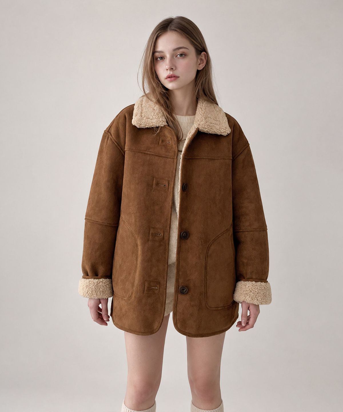 바스카라(VASCARA) Shearling Suede Mustang Jacket (2colors)