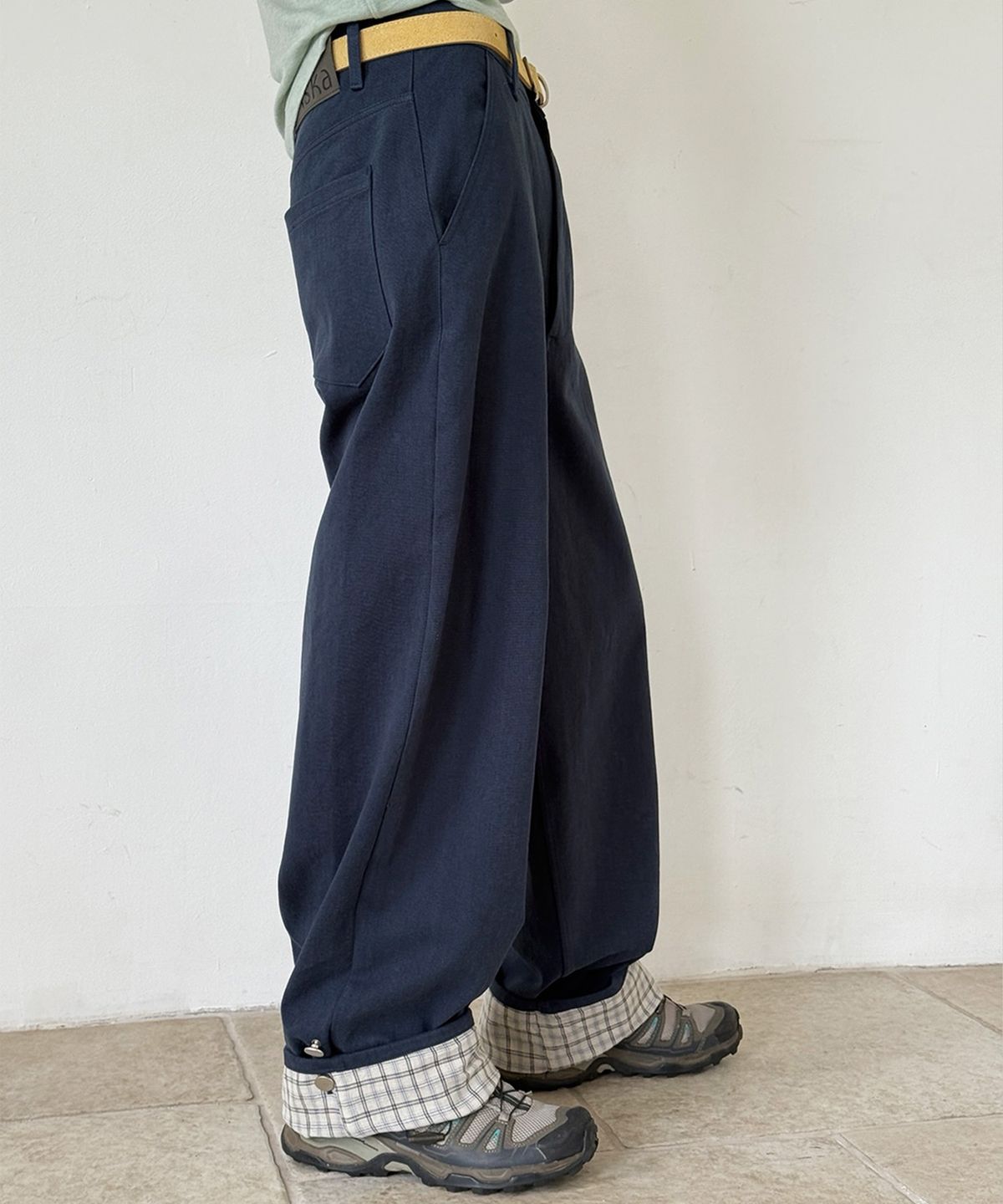 온스카(ONSKA) WIDE CUFFS COTTON PANTS (BLUE)