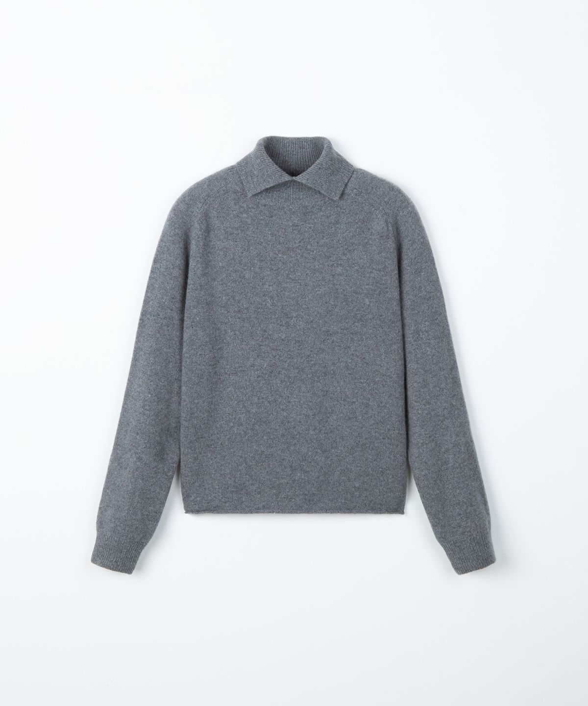 디앤드퀘스천(THEENDQUESTION) Turtle crop knit top / GRAY