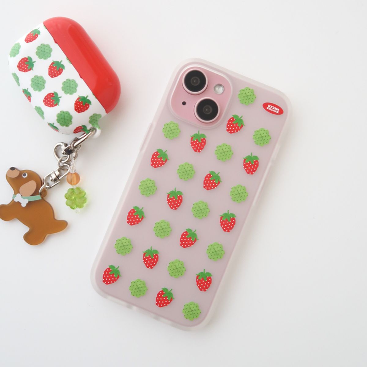 케짐 빌리지(KEZIM VILLAGE) STRAWBERRY PATTERN case (smog jelly)