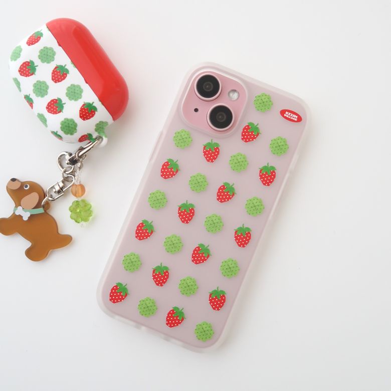 [+iPhone 18 시리즈] STRAWBERRY PATTERN case (smog jelly)