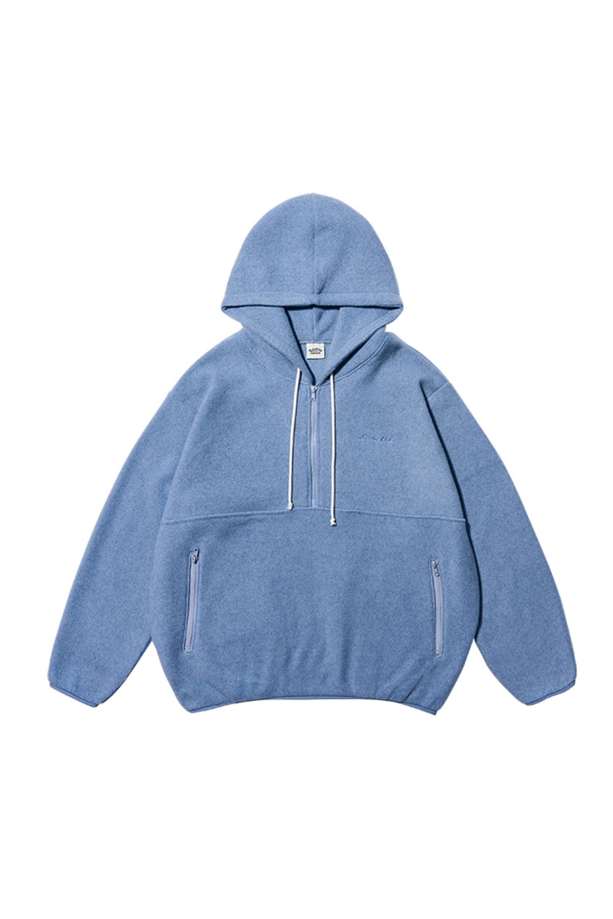 캐피디자인(KAPPY DESIGN) 플리스 후디 하프 집업 (스카이 블루)