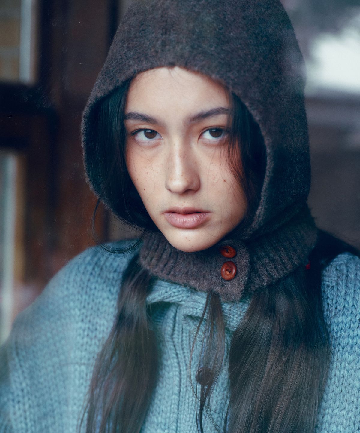 씨타(CITTA) Wool Blended 2 Button Point Balaclava_CTA939(Brown)