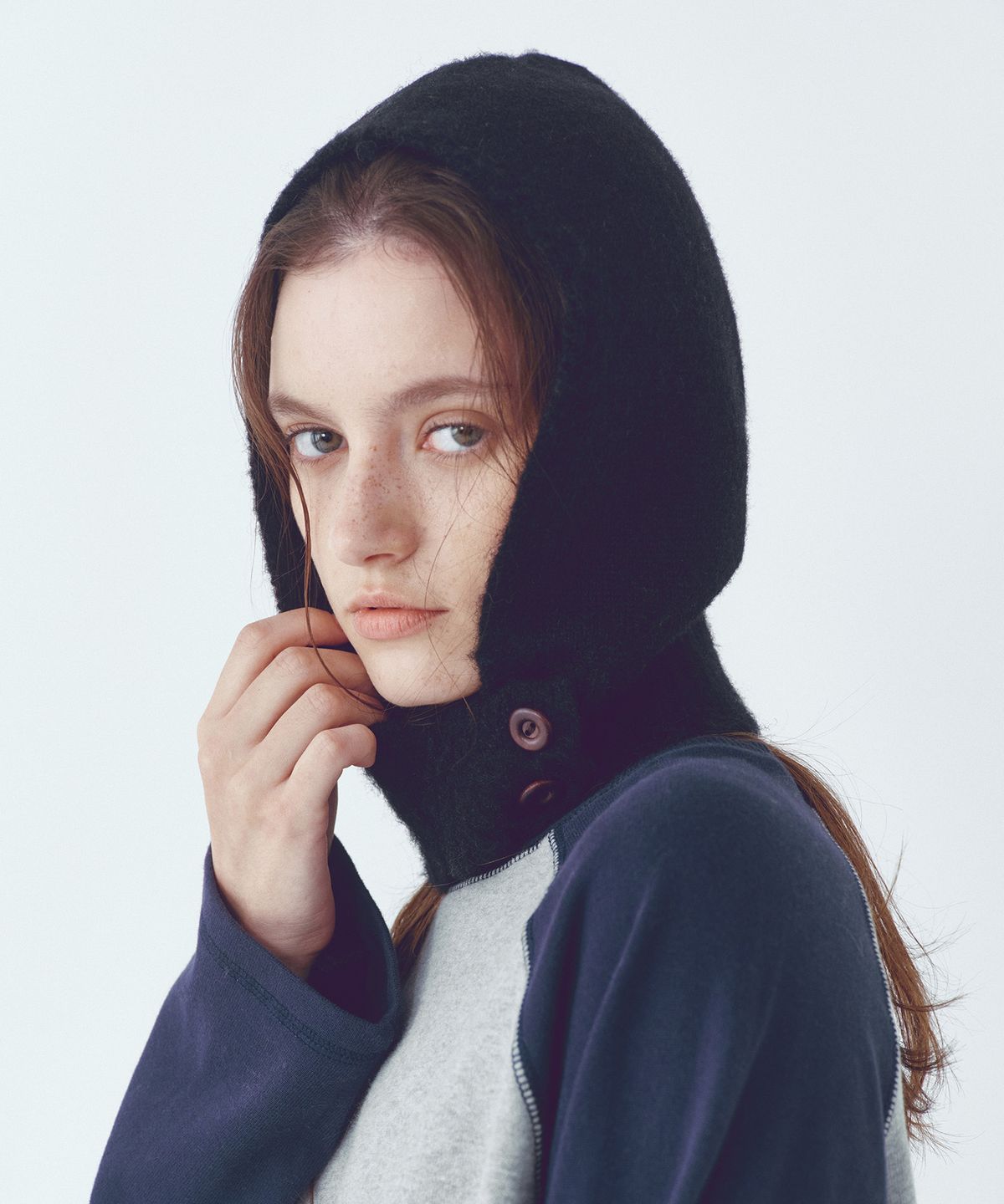 씨타(CITTA) Wool Blended 2 Button Point Balaclava_CTA939(Black)