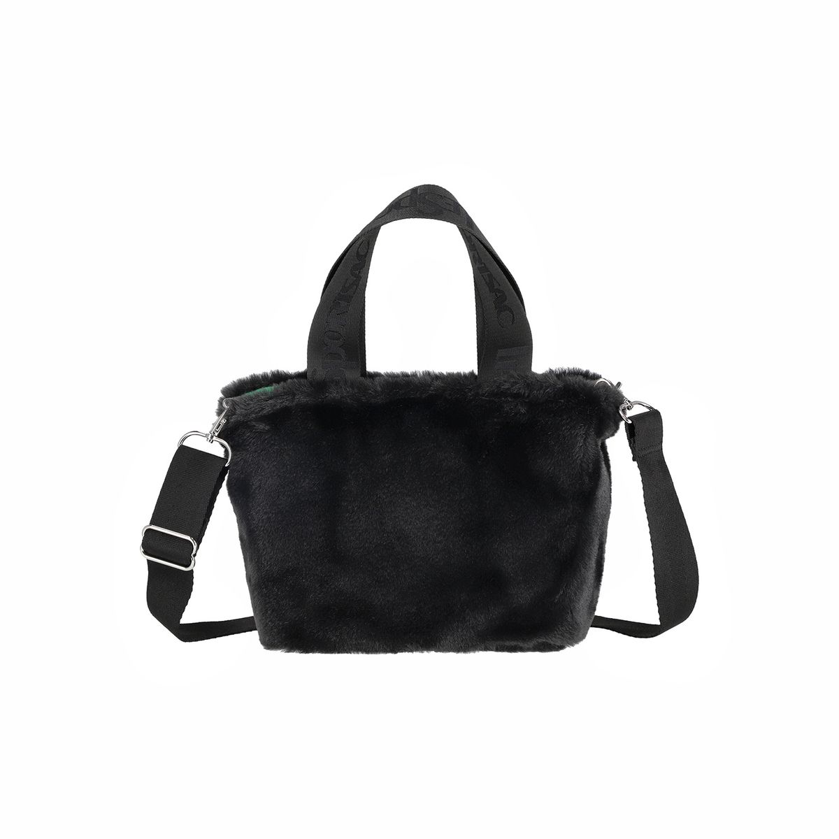 레스포색(LESPORTSAC) 블랙 플러피 퍼 E/W 토트백 [3029.LD20]